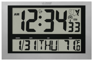 Large La Crosse Technology Atomic Wall Clock with Indoor Temperature