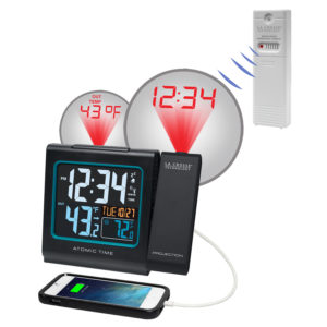 La Crosse Technology Projection Clock with Lit Display & Outdoor Temperature