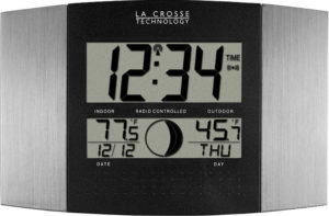 La crosse Technology Metal Trim Clock w/ Remote Outdoor Temp and Moon Phase