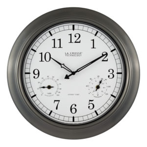 18″ La Crosse Technology Outdoor Atomic Wall Clock w/ Temp/Humidity